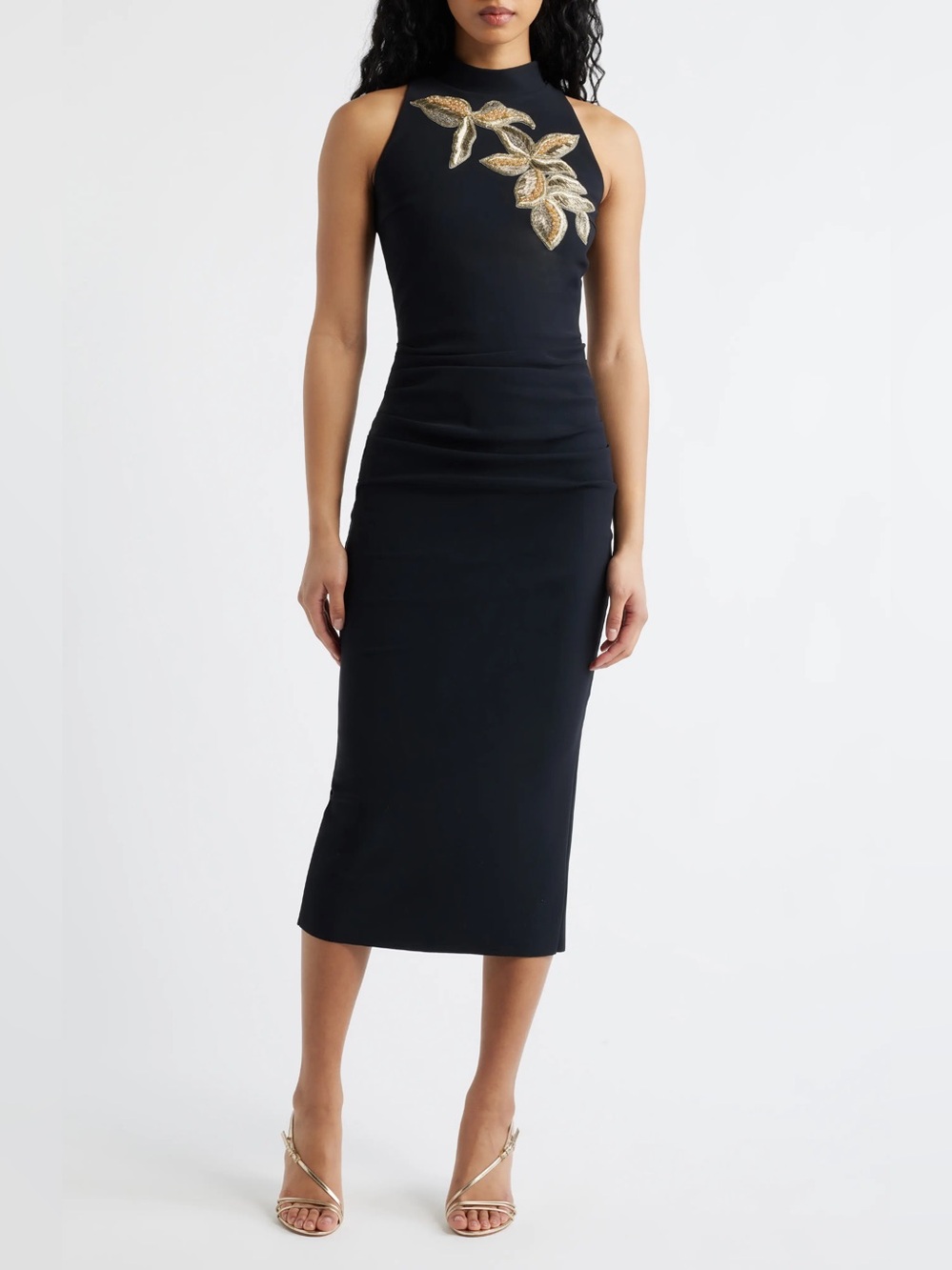 Chiara Boni La Petite Robe Nimby Beaded Floral Cocktail Midi Dress 4